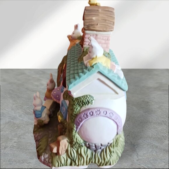 Cottontale Cottages Porcelain Bunny  Bridge House Figurine - Picture 3 of 8
